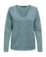 Pull en maille manches longues Femme ONLRICA LIFE L/S V-NECK PULLO KNT NOOS Vert