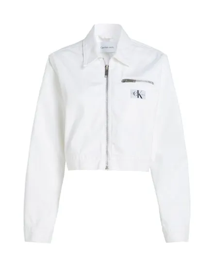 Veste zip Femme ZIPPED DENIM JACKET Blanc