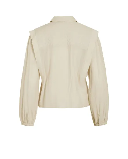 Chemisier Femme VIDAYSA L/S QUILT DETAIL SHIRT/C34 Écru