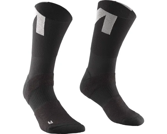 Chaussettes Rayées En Laine D'alpaga, 2 Paires (blanc Et Gris) - Anna