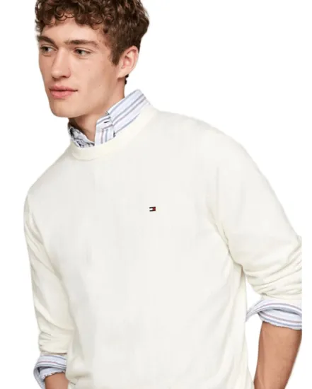 Pull col rond Homme PIMA ORG CTN CASHMERE CREW NECK Écru Chiné