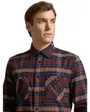 Chemise Homme FLANNEL TARTAN POCKET RF SHIRT Bordeaux