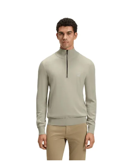 Pull col zippé Homme KANOBIX S Beige Clair