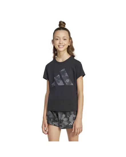 T-shirt Fille JG FLWR T Noir