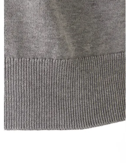 Pull col zippé Homme LS SUPIMA QZ SWEATER 12GG Gris Chiné