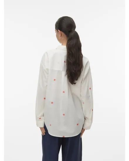 Chemise Femme VMODONA LS SHIRT WVN NOOS Blanc