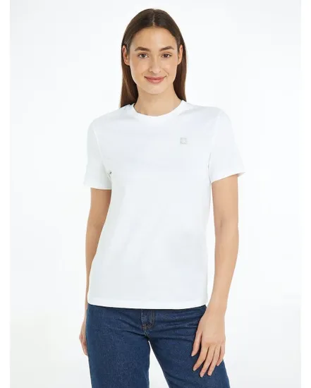 T-shirt Femme CK EMBRO BADGE REGUL Blanc