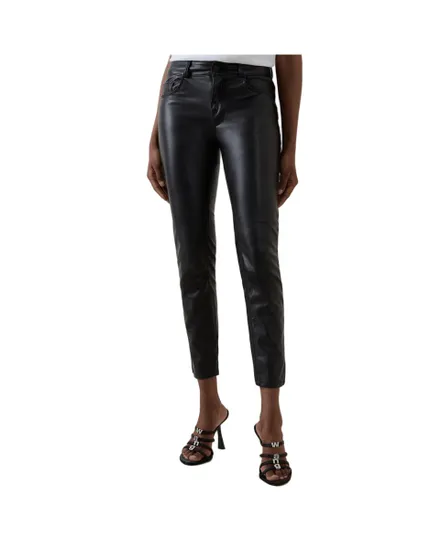 Pantalon Femme DESTINY CROPPED SKINNY IN BLACK PU Noir