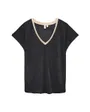 T-shirt col V Femme VMGITA S/S TOP JRS BTQ Noir