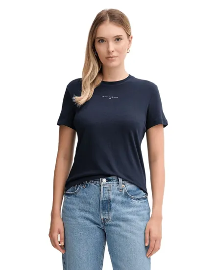 T-shirt col rond Femme REG LINEAR SS TEE Bleu Marine