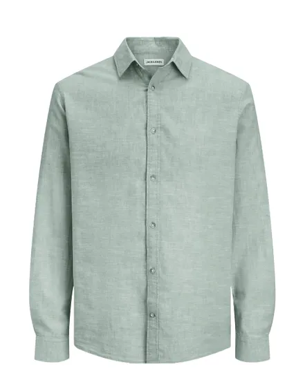 Chemise Homme JJESUMMER LINEN BLEND SHIRT L/S SN