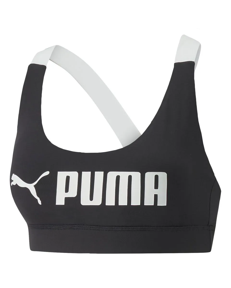 Brassière de sport Femme Puma W STRONG MID SHINE BRA Noir Sport 2000