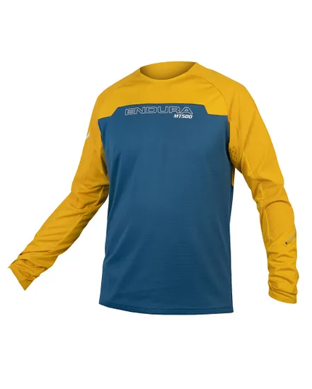 Maillot manches longues Homme MT500 BURNER Bleu/Jaune