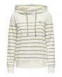 Sweatshirt à capuche manches longues Femme ONLADELLE L/S STRIPE HOOD SWT Blanc