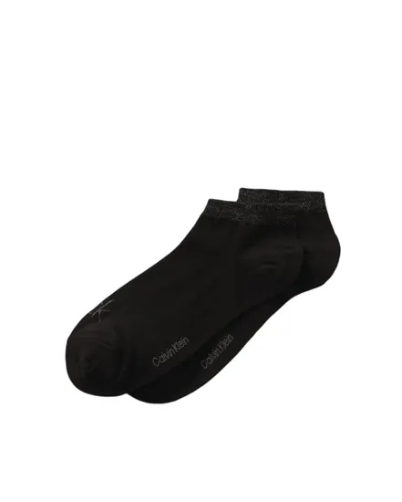 Lot de 2 paires de chaussettes Femme CK WOMEN SNEAKER 2P SHINY LOGO Noir