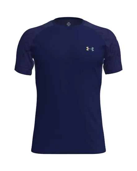 T-shirt manches courtes Homme UA RUSH EMBOSS SS Bleu