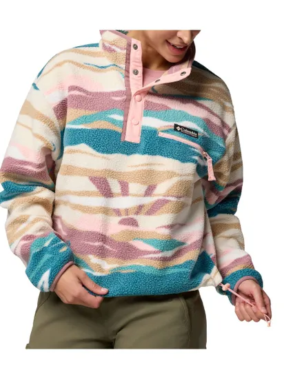 Veste Polaire Femme HELVETIA II PRINTED CROPPED HALF SNAP Multicolore