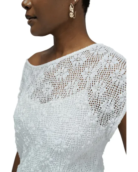 T-Shirt Femme Salsa Dentelle Blanc