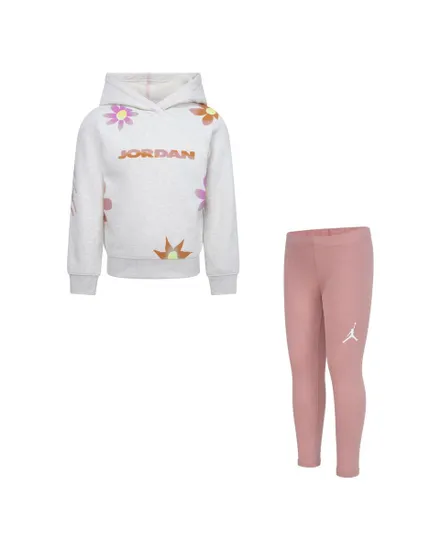 Sweat et legging Fille DELORIS JORDAN FLOWER PO SET Blanc