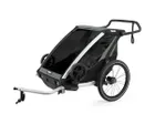Remorque pour enfant 2 places CHARIOT LITE Aluminium/Vert Agave