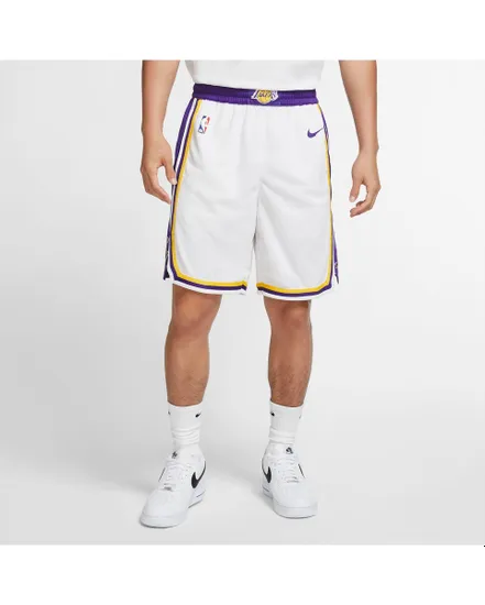 Short de basketball Homme LAL M NK SWGMN SHORT HOME Blanc