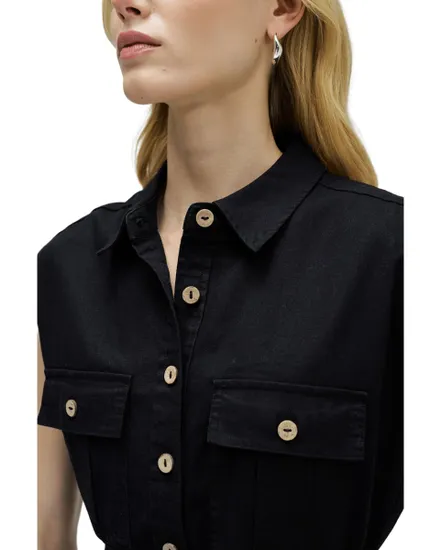 Robe Chemise Sans Manches Femme Salsa Boutons Naturels