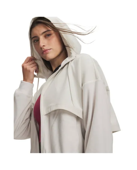 Veste zip Femme UA PERFORMANCE FLEECE JKT Beige