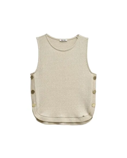 Top Femme Lurex Maille Avec Boutons
