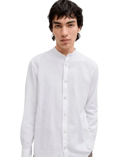 Chemise Homme Lin Blend Col Mandarin