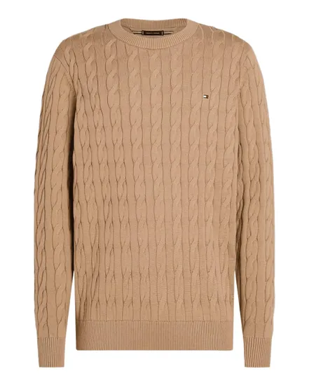 Pull Homme Classic Cotton Cable Crew Neck