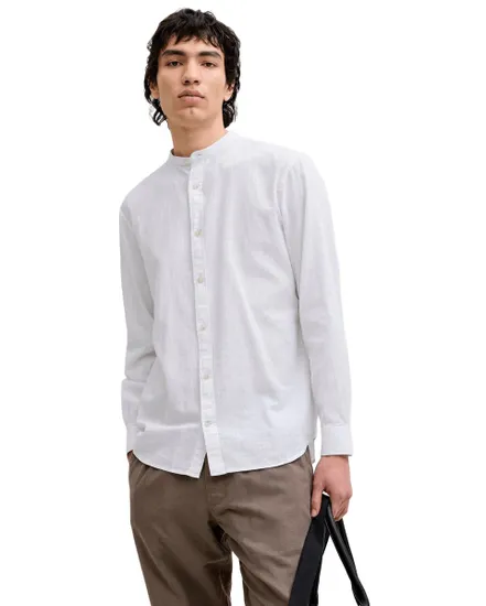 Chemise Homme Lin Blend Col Mandarin