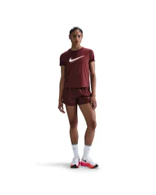 T-shirt Femme W NK ONE SWSH HBR DF SS TOP Bordeaux