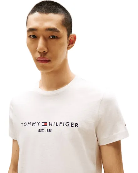 T-shirt col rond Homme TOMMY LOGO TEE Écru