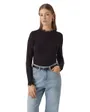 T-shirt manches longues Femme VMROSA LS HIGHNECK TOP GA JRS NOOS Noir