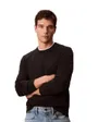 Pull col rond Homme LS SUPIMA COTTON CREW 14GG Noir