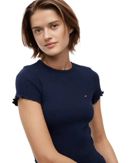 T-Shirt Femme Slim Lettuce Edge Rib