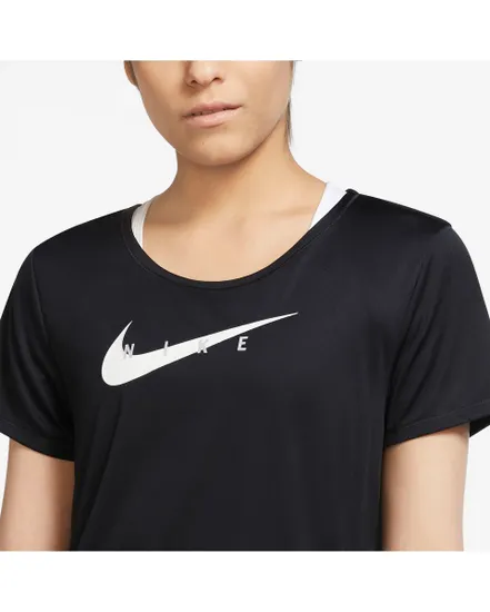 T-Shirt de Running femme W NK SWOOSH RUN TOP SS Noir