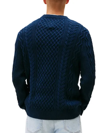 Pull Homme Slim Badge Torsadé