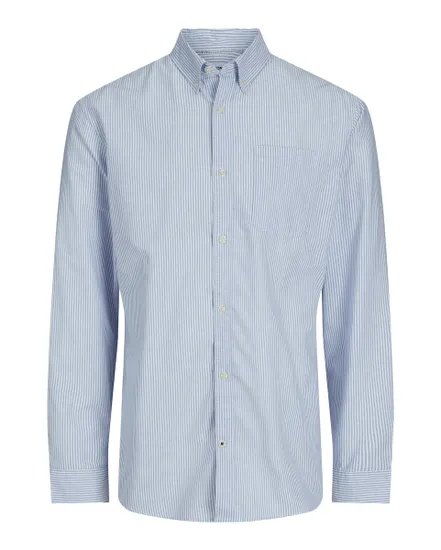 Chemise Homme Oxford Rayée Bleu Clair