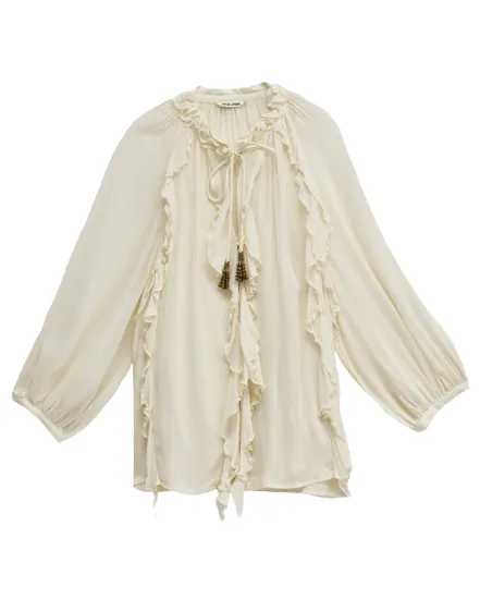 Blouse Femme À Volants Manches 3/4