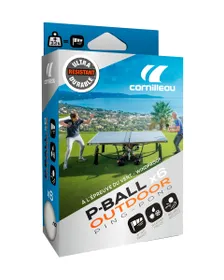 6 Balles de ping pong P-BALL OUTDOOR ULTRADURABLE BLANCHE