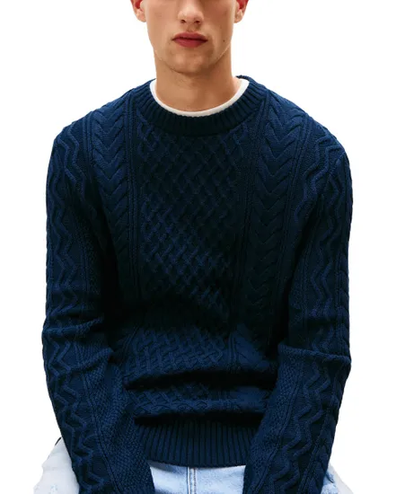 Pull Homme Slim Badge Torsadé