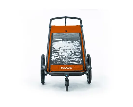 Remorque pour enfant 2 places DOUBLE CMPT X ACTIONTEAM Orange/Gris