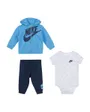 Ensemble de survetement + body Bébé NKB JDI TOSS 3PC FZ PANT SET Bleu