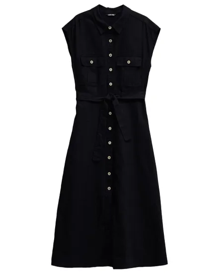 Robe Chemise Sans Manches Femme Salsa Boutons Naturels