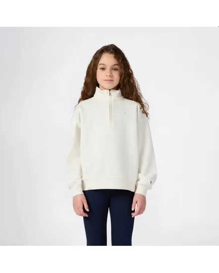 Sweat col zip Fille Beige