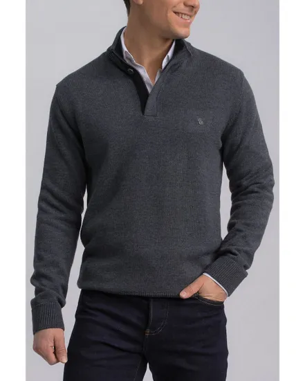 Pull manches longues Homme 50% COTON - 50% ACRYLIQUE Gris