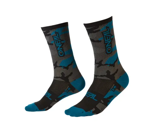 Chaussettes Unisexe MTB PERFORMANCE CAMO Gris/Bleu/Noir