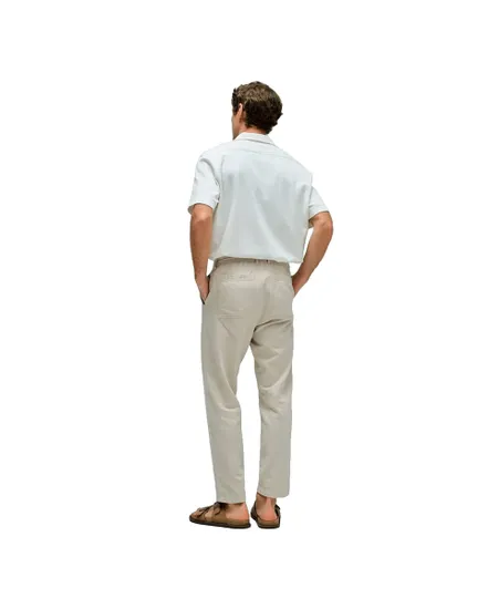 Pantalon Jogger Homme Coton Lin Beige