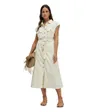 Robe Chemise Femme Sans Manches Boutons Naturels